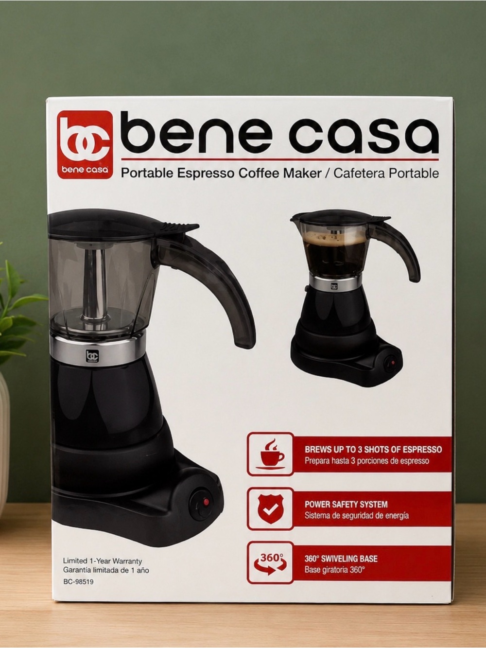 Portable Espresso Coffee Maker - Black